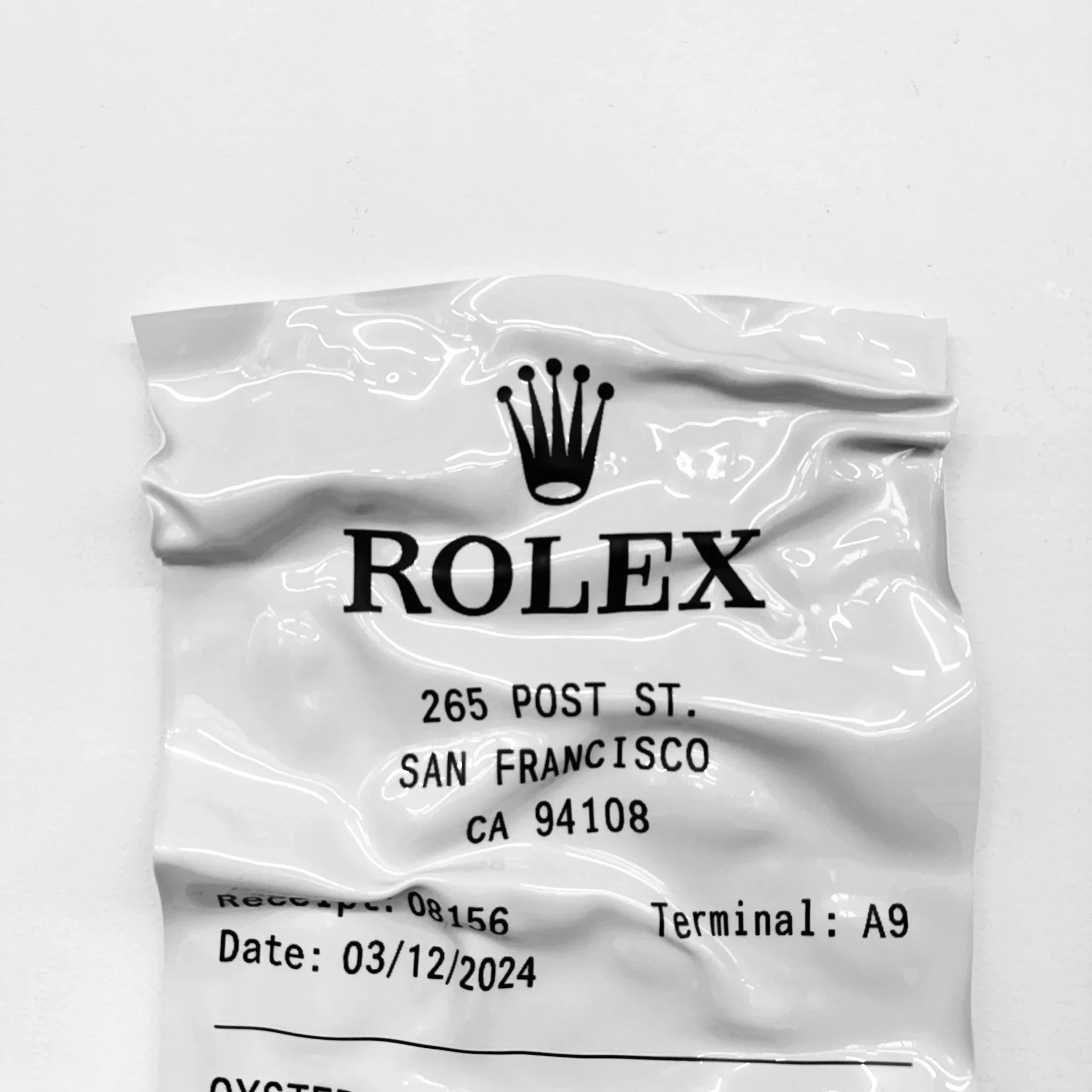 Tableau froissé - Ticket "Rolex" - Luxartis