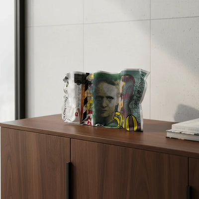 Sculpture froissée – Billet 500 Francs Pierre et Marie Curie