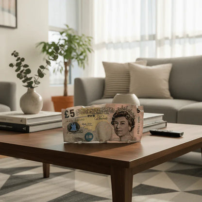 Tableau froissé – Billet 5 Livres Reine Elizabeth II