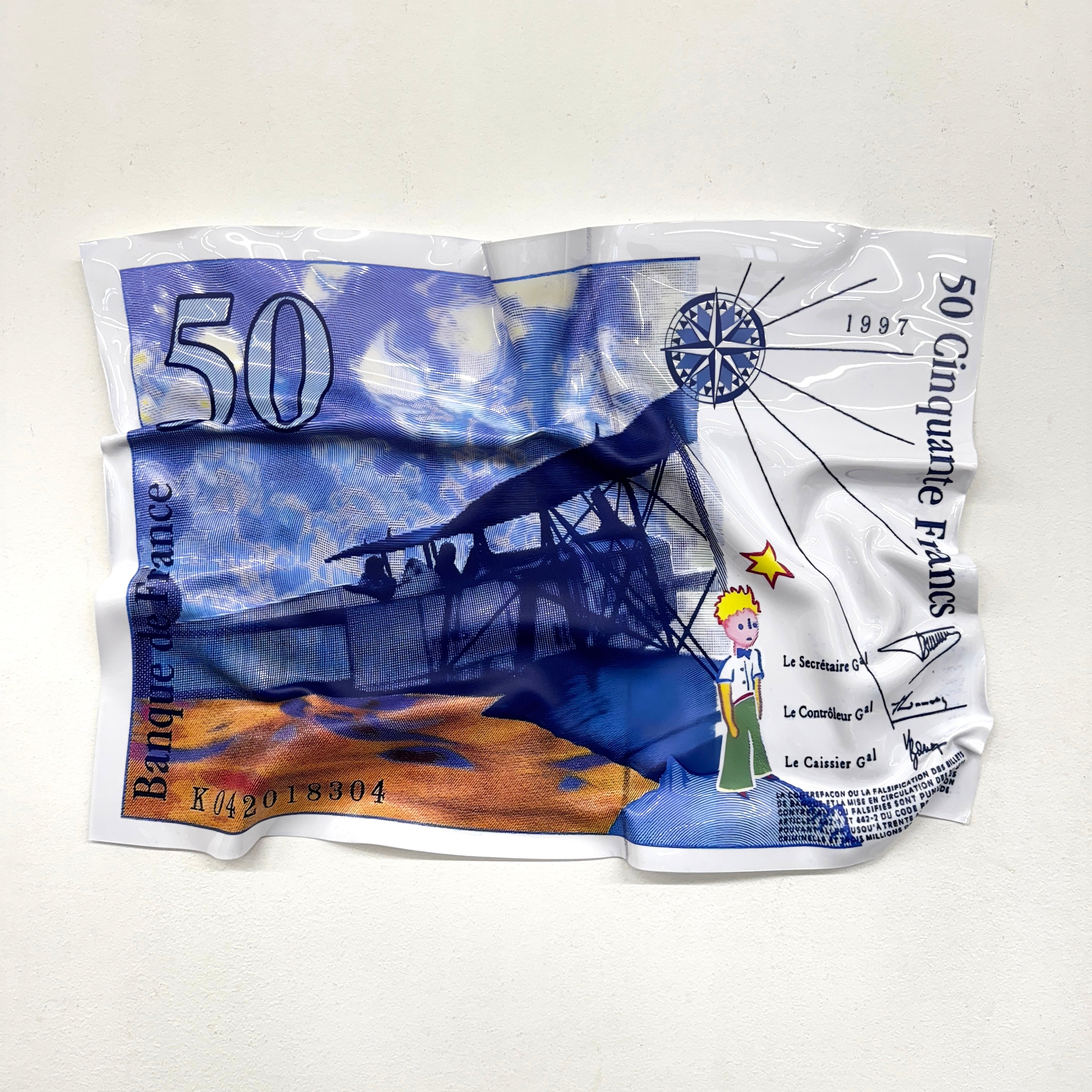 Tableau froissé - Billet 50 Francs "Le Petit Prince"
