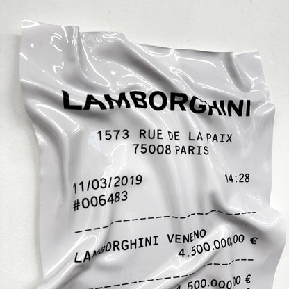 Tableau froissé - Reçu Lamborghini "Veneno"