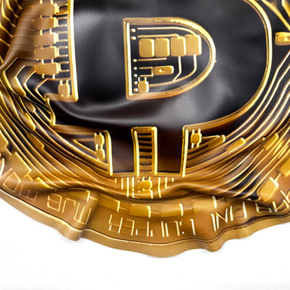 Tableau froissé - Pièce Bitcoin "Or numérique"