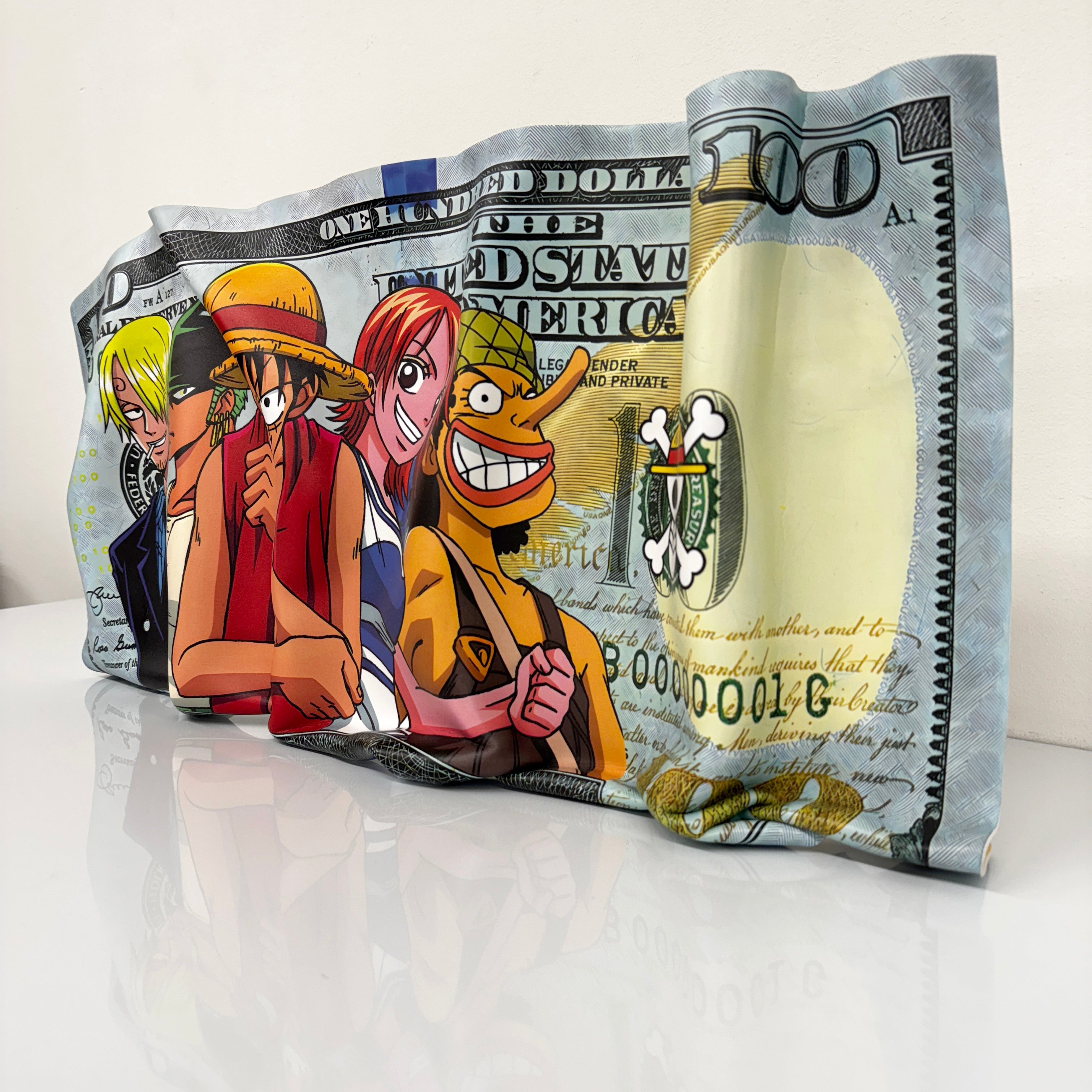 Sculpture froissé - One Piece "Dollar Art"