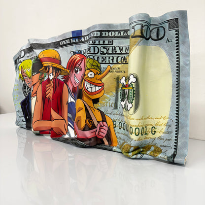 Sculpture froissé - One Piece "Dollar Art"
