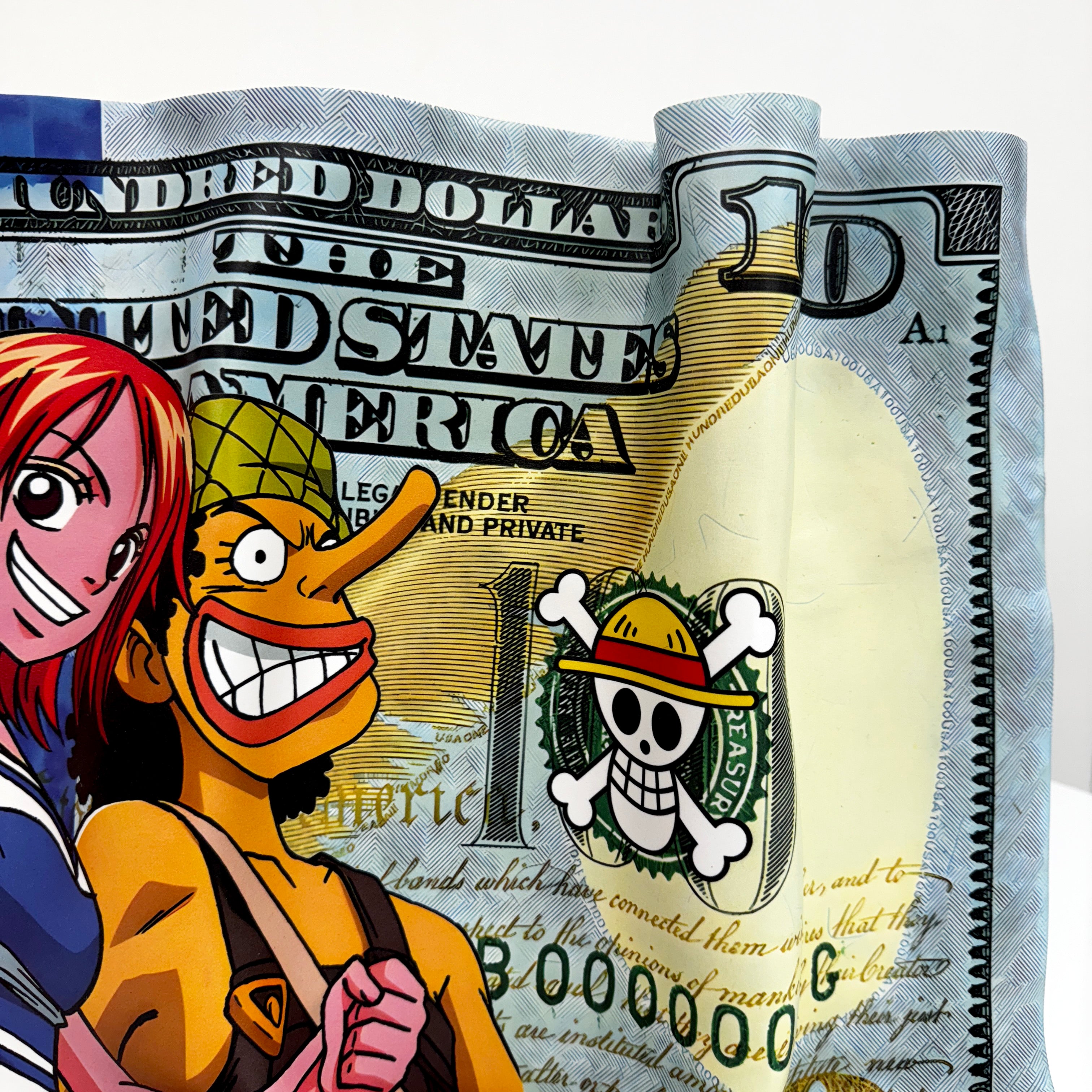 Sculpture froissé - One Piece "Dollar Art"