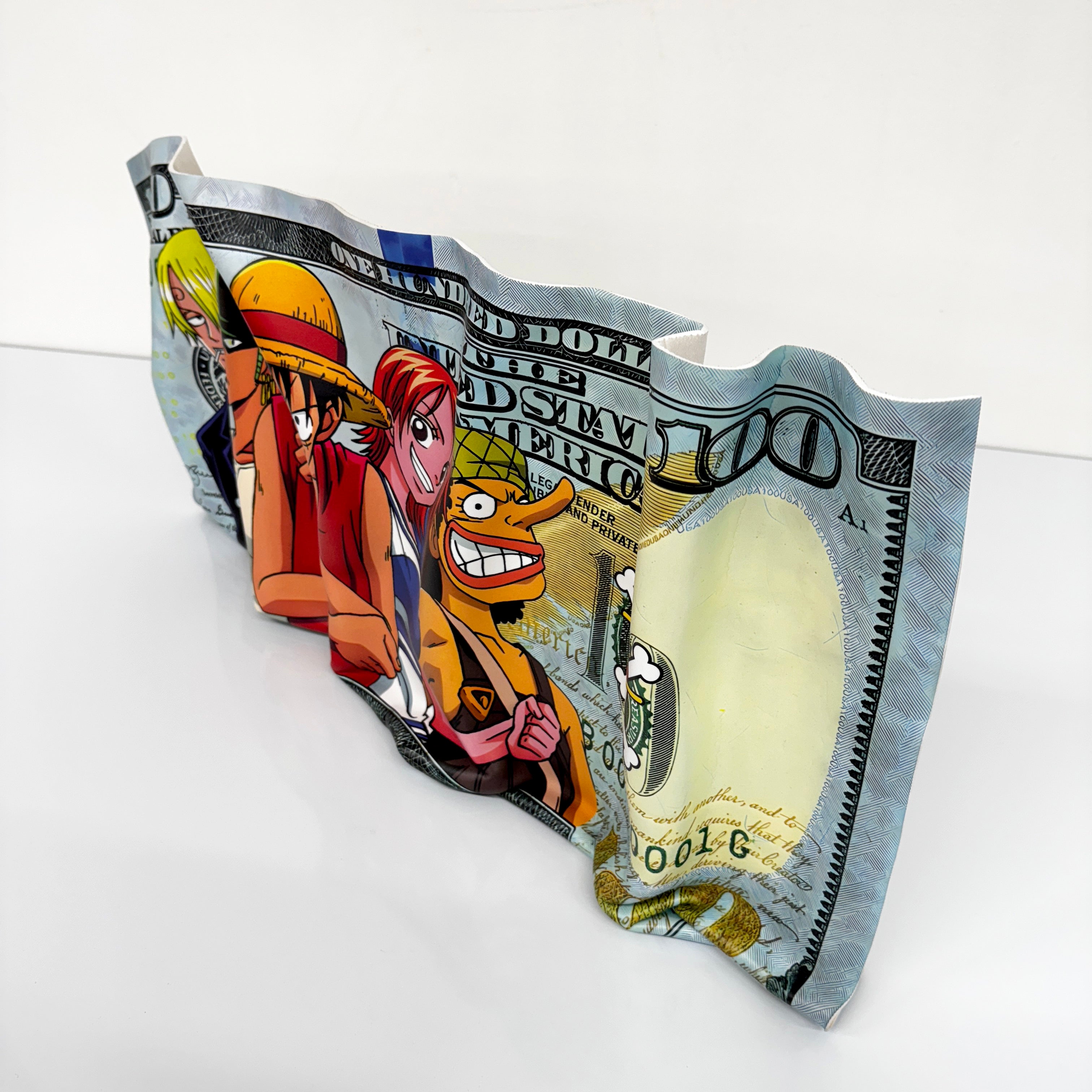 Sculpture froissé - One Piece "Dollar Art"