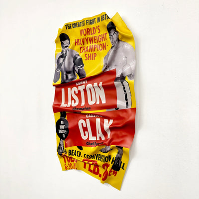 Tableau Déco Affiche Boxe "Ali vs Liston" - Tableau froissé