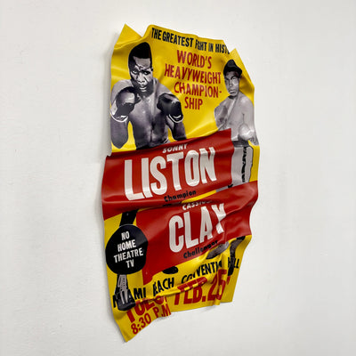 Tableau Déco Affiche Boxe "Ali vs Liston" - Tableau froissé