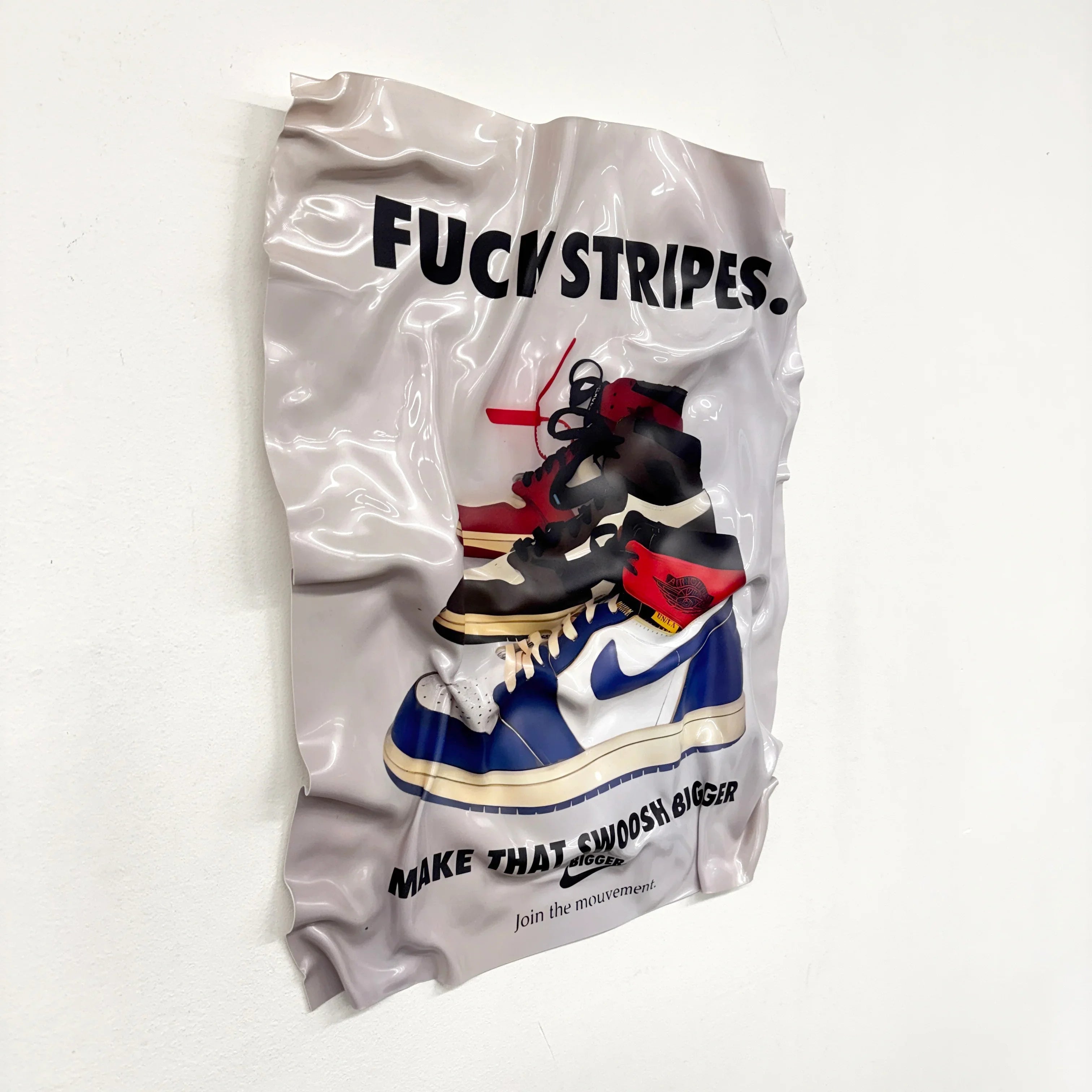 Crumpled Table – Nike "Fuck Stripes"