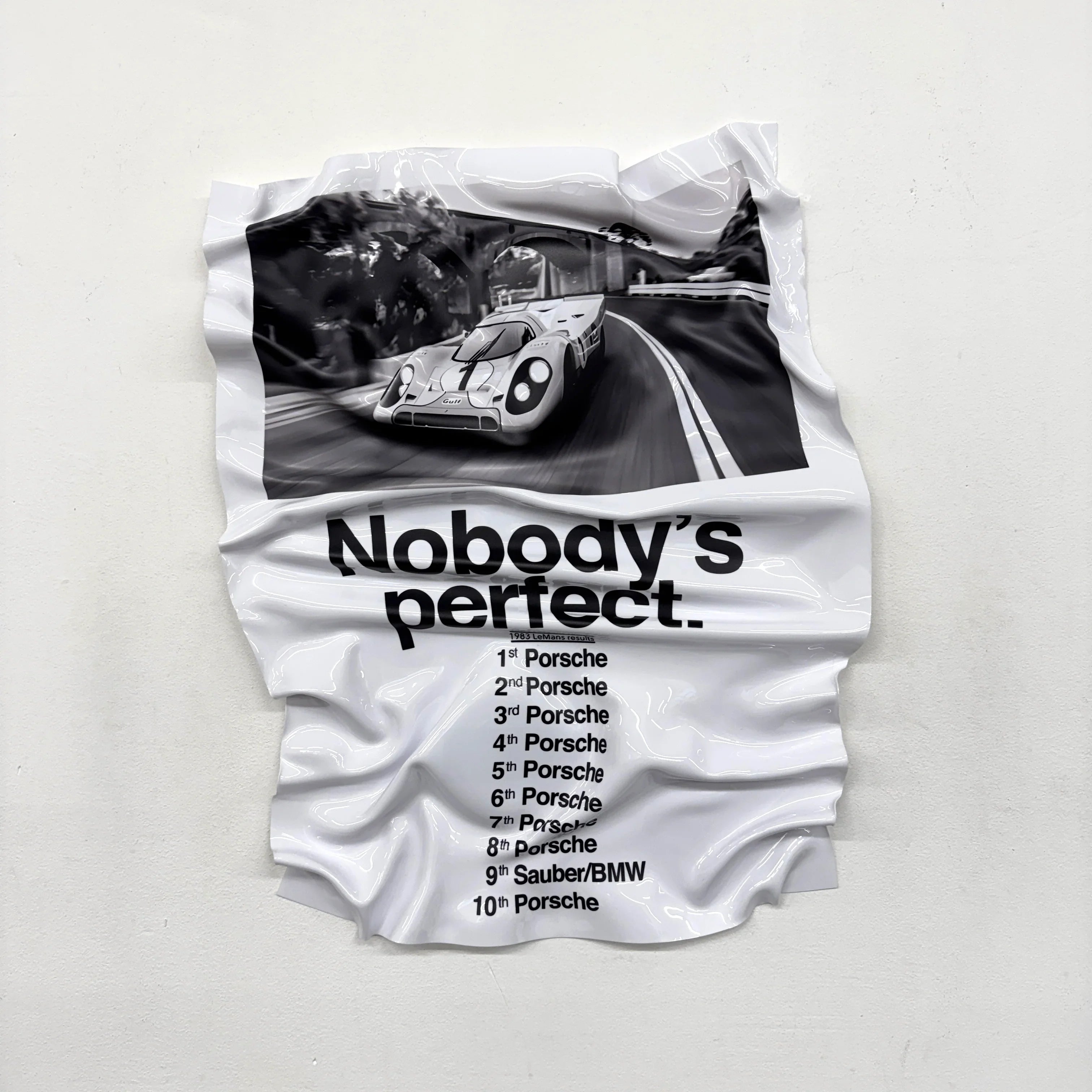 Tableau Déco Porsche "Nobody’s Perfect" - Tableau froissé