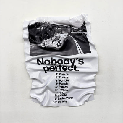 Tableau Déco Porsche "Nobody’s Perfect" - Tableau froissé