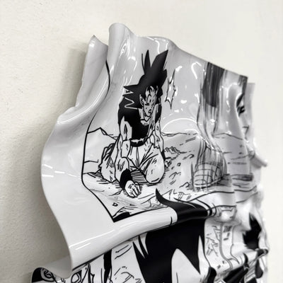 Tableau Déco Dragon Ball "Manga Page" - Tableau froissé