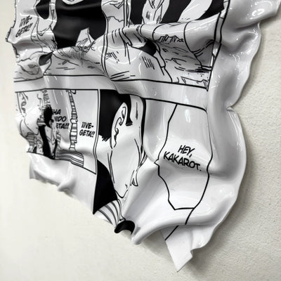 Tableau Déco Dragon Ball "Manga Page" - Tableau froissé