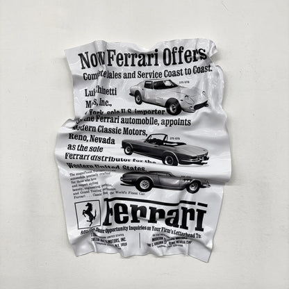 Tableau froissé – Ferrari "Vintage Ad"