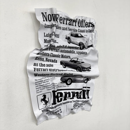 Tableau froissé – Ferrari "Vintage Ad"