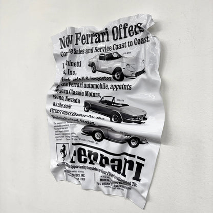 Tableau froissé – Ferrari "Vintage Ad"