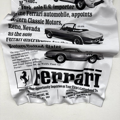 Tableau froissé – Ferrari "Vintage Ad"