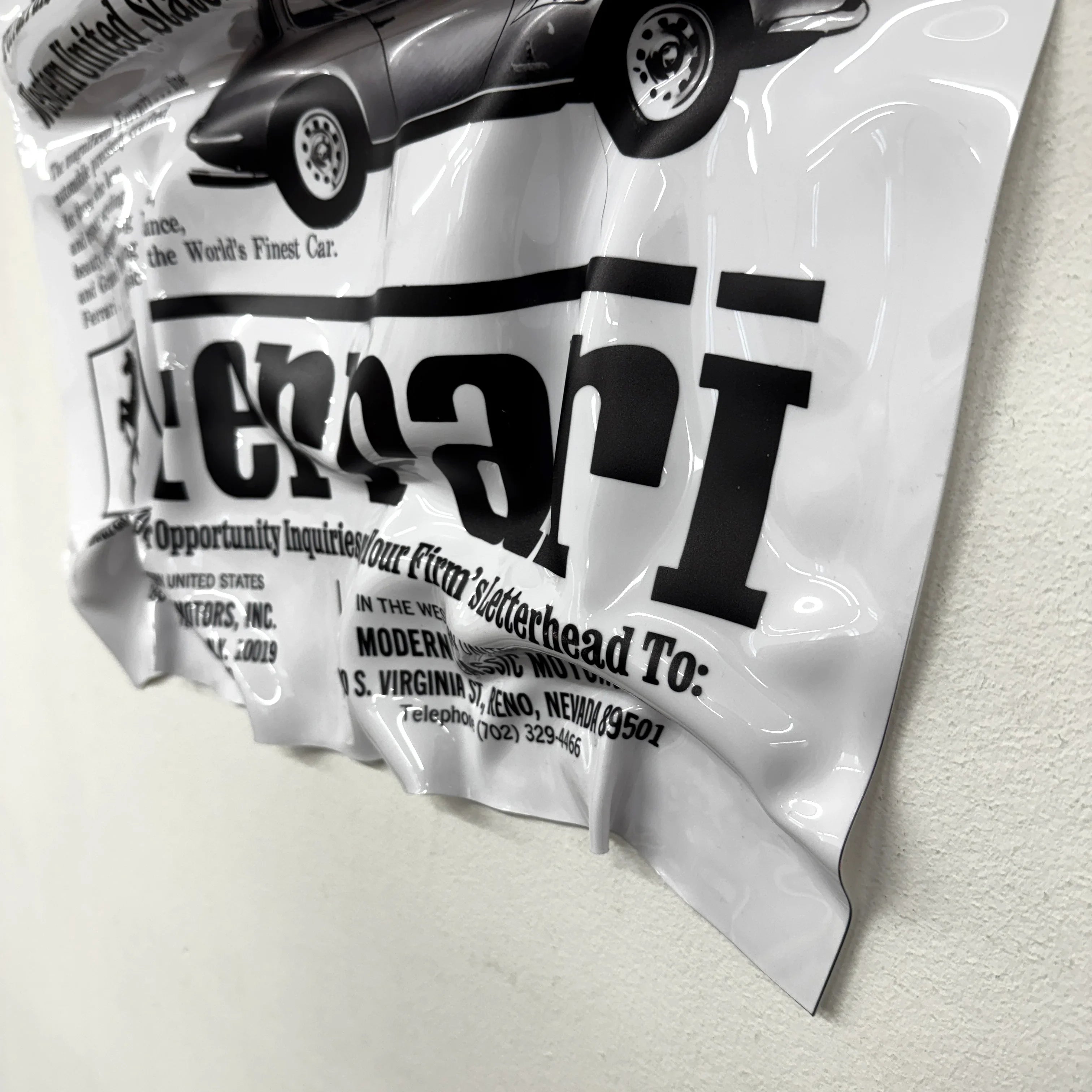 Crumpled Table – Ferrari "Vintage Ad"
