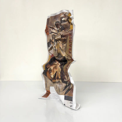 Sculpture froissé – Billet 100 Francs "Eugène Delacroix"