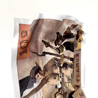 Sculpture froissée – Billet 100 Francs "Eugène Delacroix"
