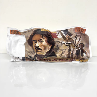 Sculpture froissée – Billet 100 Francs "Eugène Delacroix"