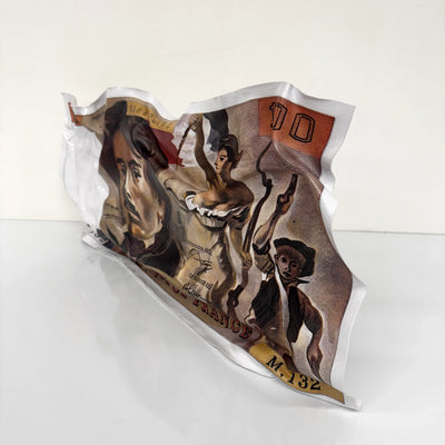 Sculpture froissée – Billet 100 Francs "Eugène Delacroix"