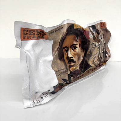 Sculpture froissée – Billet 100 Francs "Eugène Delacroix"