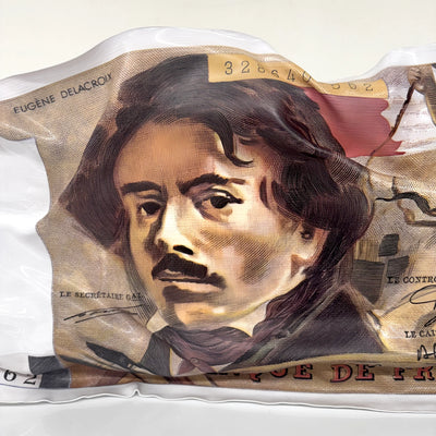 Sculpture froissée – Billet 100 Francs "Eugène Delacroix"