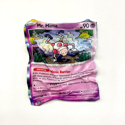 Tableau Déco Carte Pokémon "Mr. Mime Mimic Barrier" - Tableau froissé