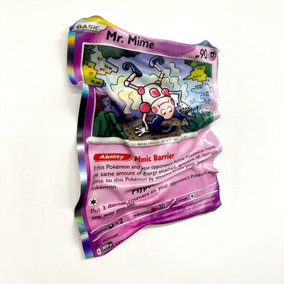 Tableau Déco Carte Pokémon "Mr. Mime Mimic Barrier" - Tableau froissé