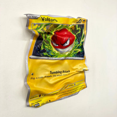 Tableau Déco Carte Pokémon "Voltorb Tumbling Attack" - Tableau froissé