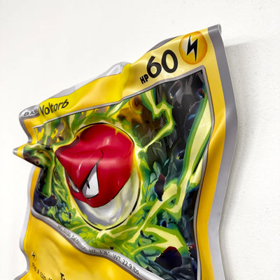 Tableau Déco Carte Pokémon "Voltorb Tumbling Attack" - Tableau froissé