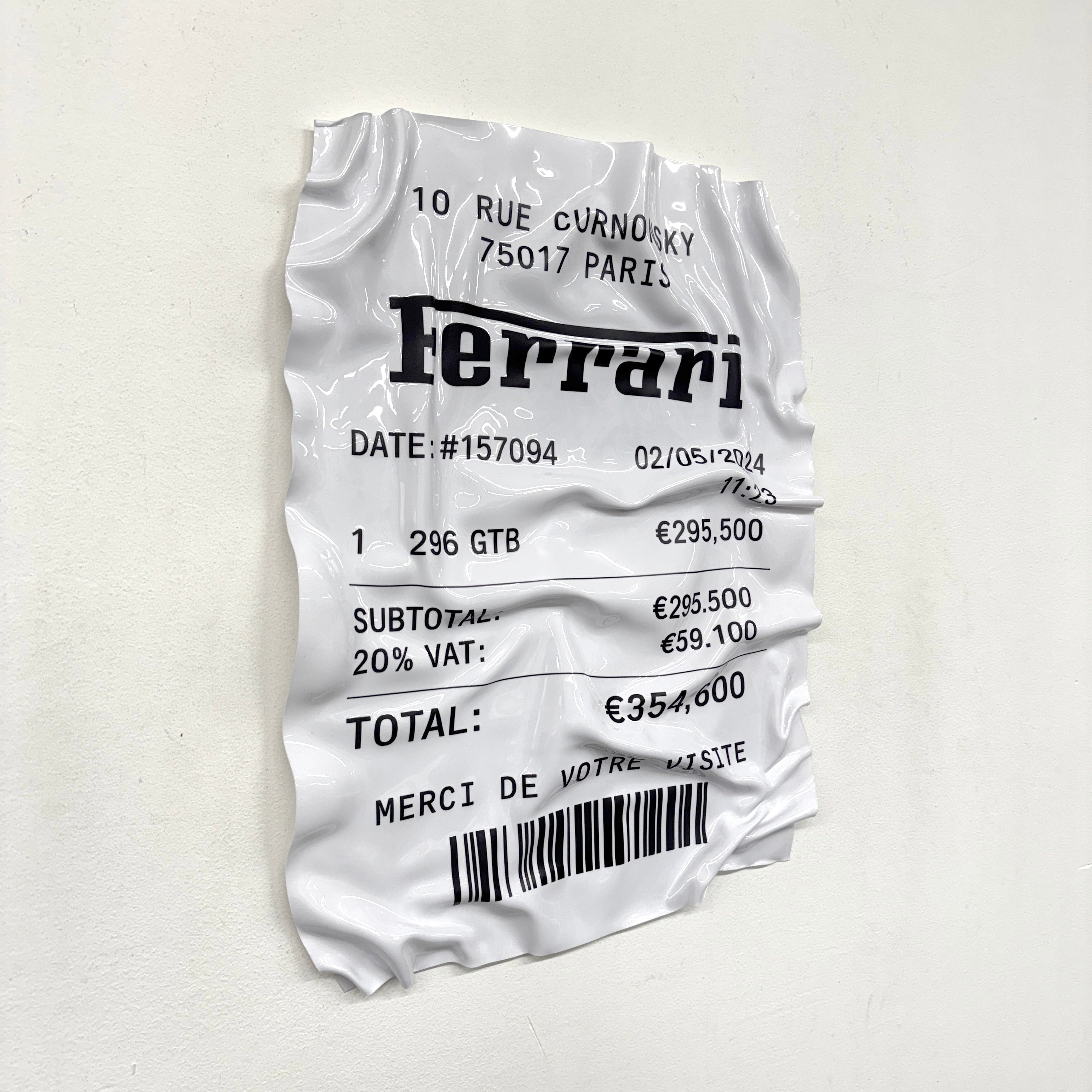 Tableau Déco Ticket "Ferrari 296 GTB" - Tableau froissé