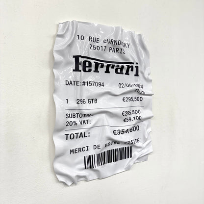 Tableau Déco Ticket "Ferrari 296 GTB" - Tableau froissé
