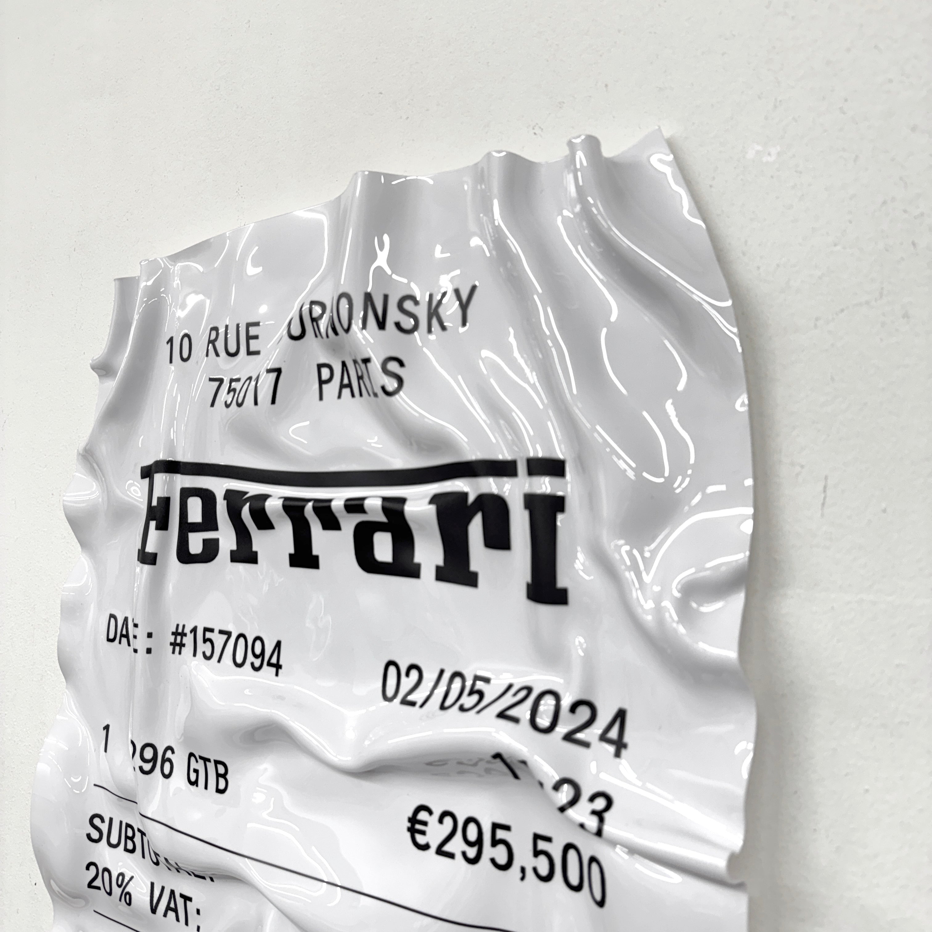 Tableau Déco Ticket "Ferrari 296 GTB" - Tableau froissé