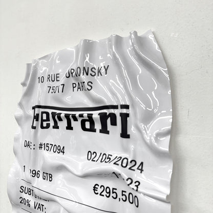 Tableau Déco Ticket "Ferrari 296 GTB" - Tableau froissé