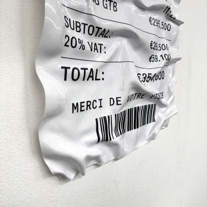 Tableau Déco Ticket "Ferrari 296 GTB" - Tableau froissé