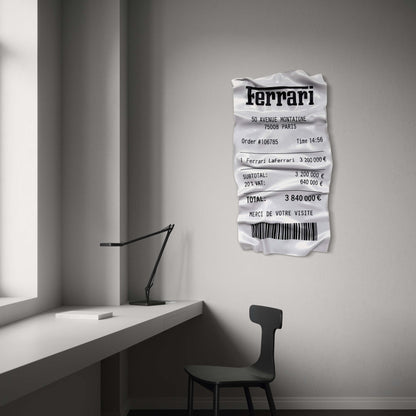 Tableau Déco Ticket "LaFerrari" - Tableau froissé