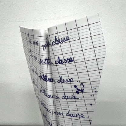Sculpture Déco Avion Manuscrit Scolaire – Sculpture moderne AVA