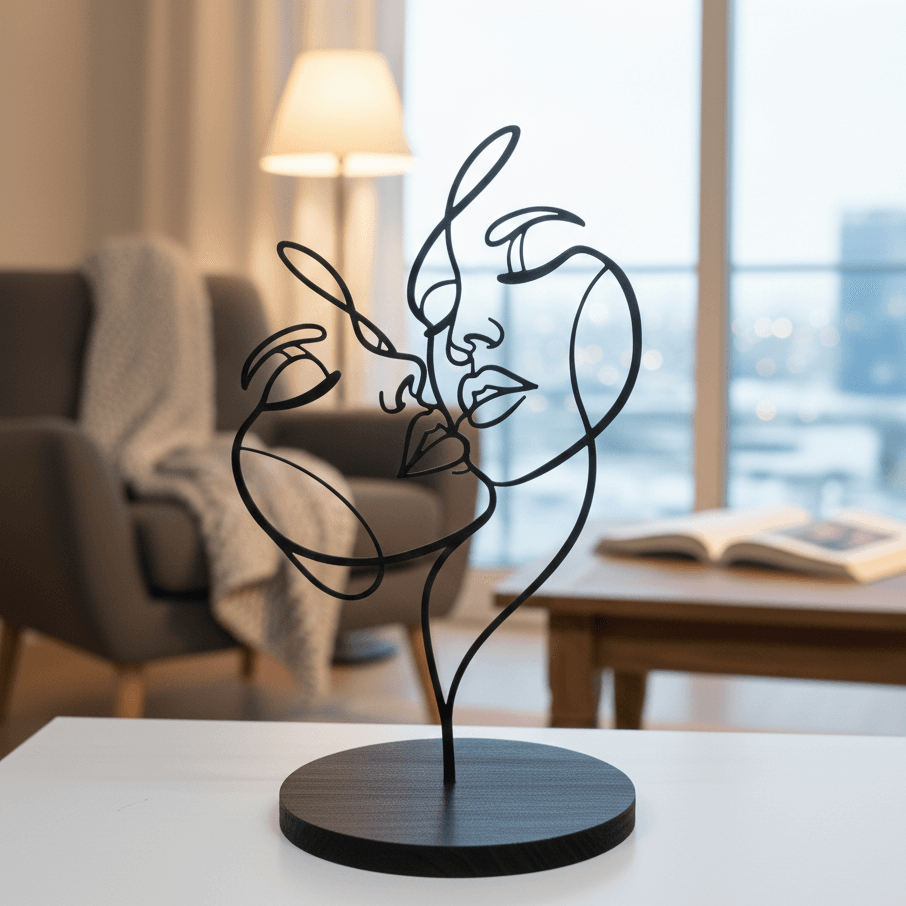 Sculpture Déco Visage Abstrait – Sculpture minimaliste