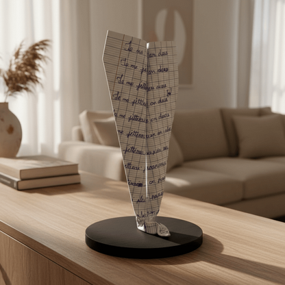 Sculpture Déco Avion Manuscrit Scolaire – Sculpture moderne AVA