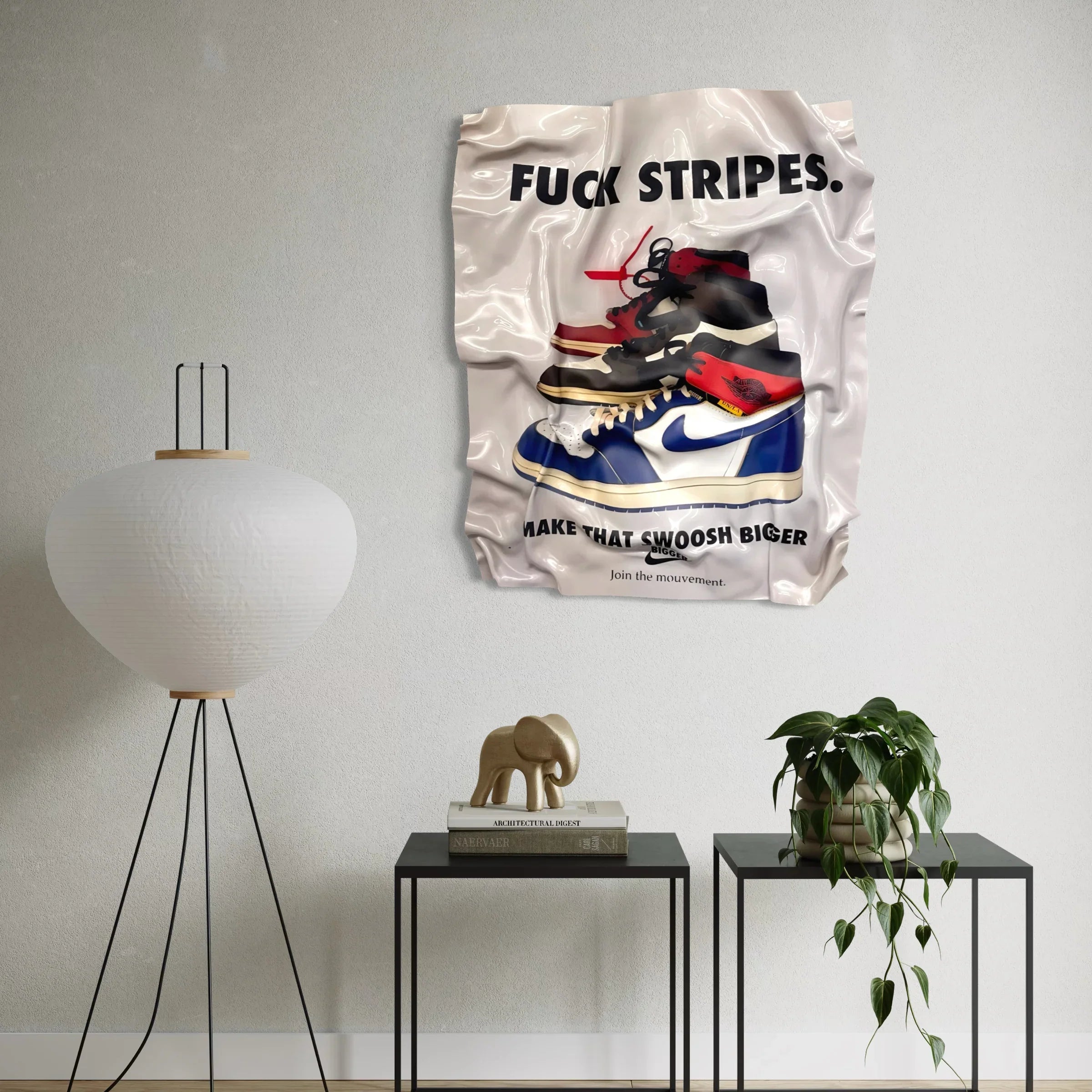 Crumpled Table – Nike "Fuck Stripes"