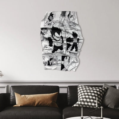 Tableau Déco Dragon Ball "Manga Page" - Tableau froissé