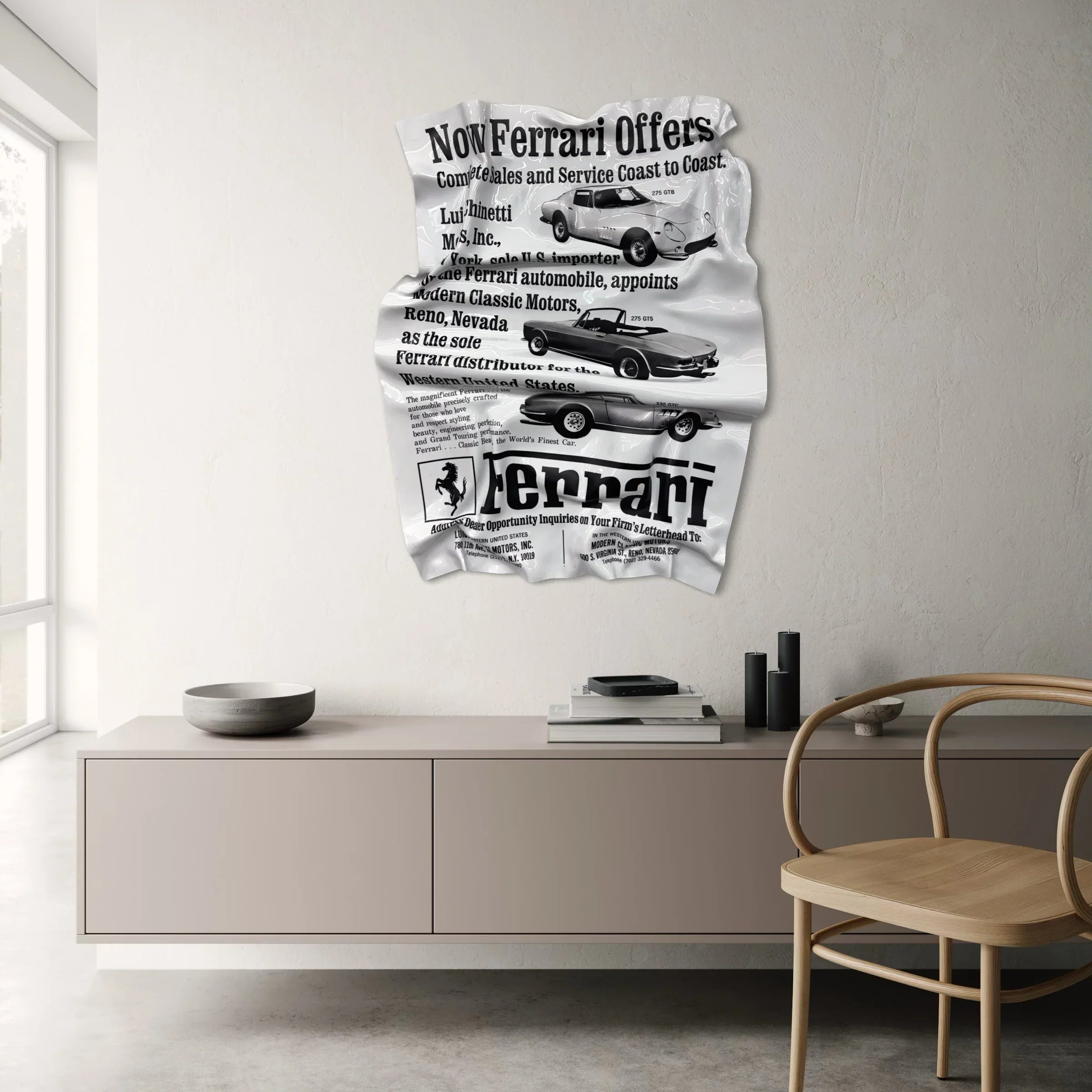 Crumpled Table – Ferrari "Vintage Ad"