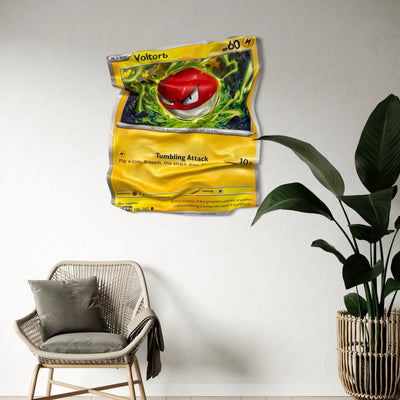 Tableau Déco Carte Pokémon "Voltorb Tumbling Attack" - Tableau froissé