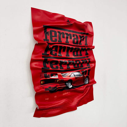 Tableau Déco Ferrari F40 – Tableau froissé