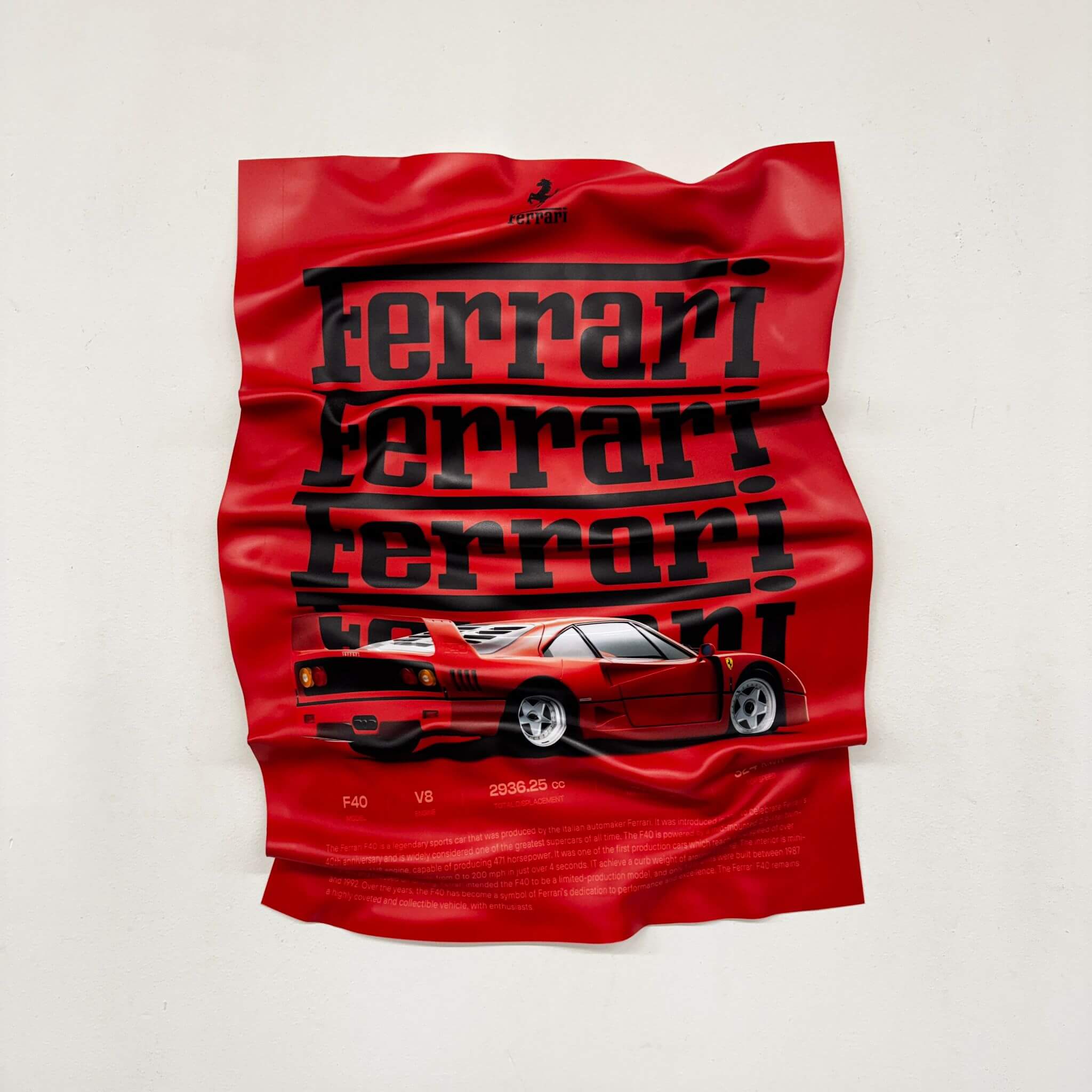 Tableau Déco Ferrari F40 – Tableau froissé
