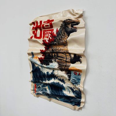 Tableau Déco Kaiju Japonais – Tableau froissé
