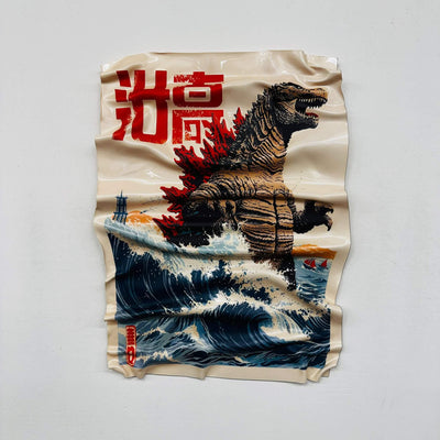 Tableau Déco Kaiju Japonais – Tableau froissé