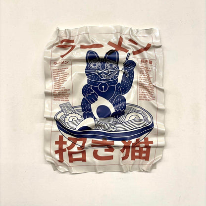 Tableau Déco Ramen Maneki Neko – Tableau froissé